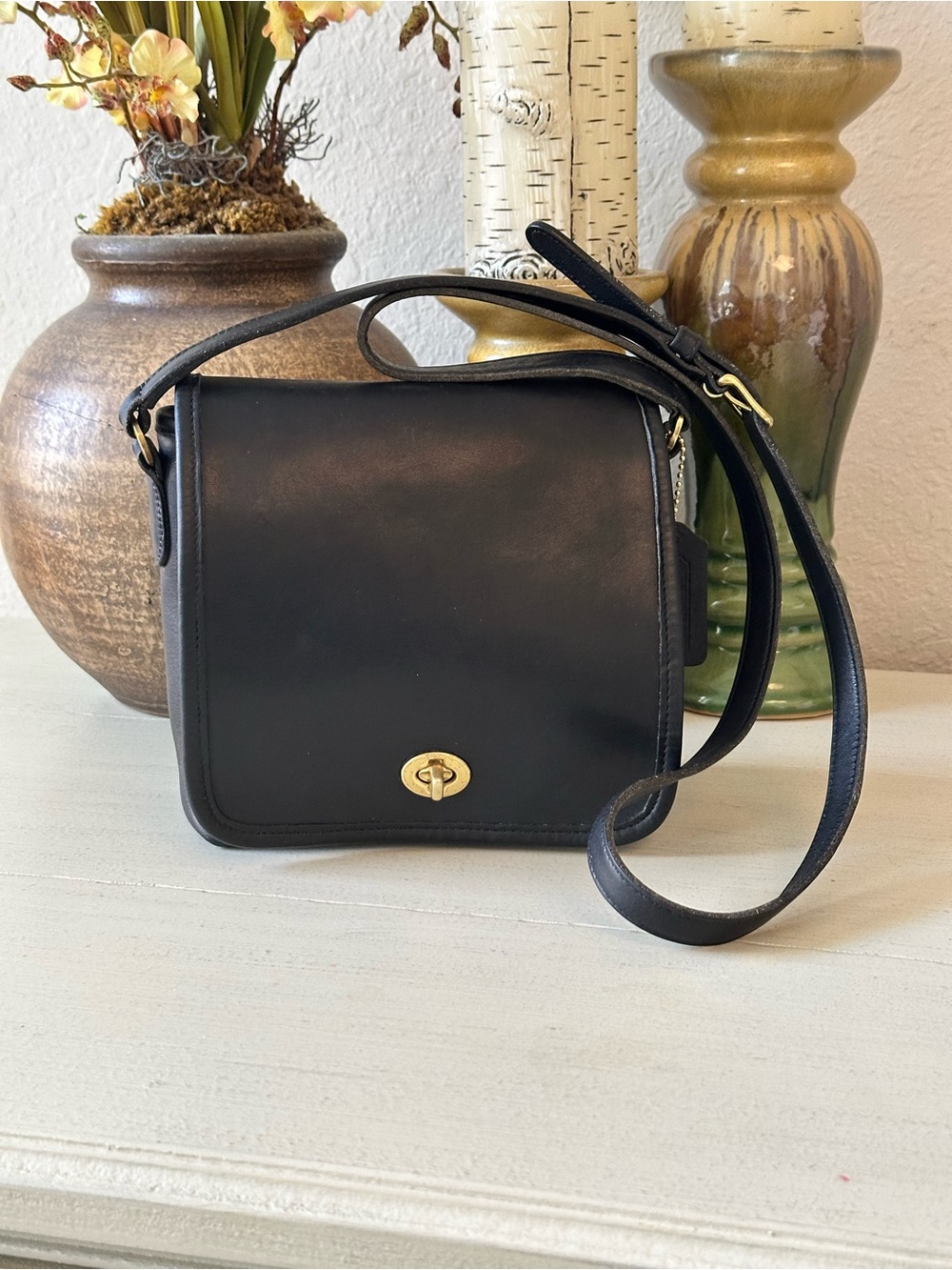 Coach “Legacy Companion” Black Leather Crossbody/Shoulder Bag-VINTAGE RESTORED